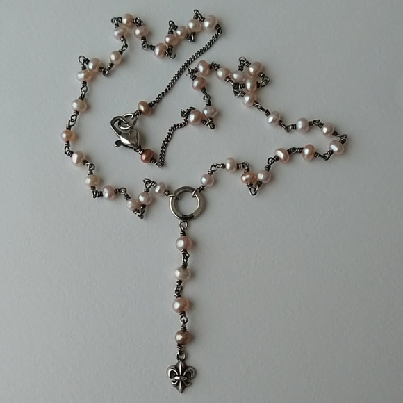 Vintage Sterling Silver Pearl necklace - Picture 6 of 9